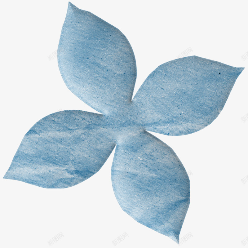 剪纸花朵png免抠素材_新图网 https://ixintu.com 剪纸 四瓣花 小清新 蓝色 装饰物