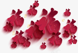 红色福字投影背景装饰矢量图素材