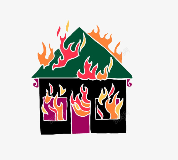 不要让我们辛苦建立的家园毁于一png免抠素材_新图网 https://ixintu.com 不要让我们辛苦建立的家园毁于一旦免费下载 卡通手绘 安全消防日 房子着火了 灭火