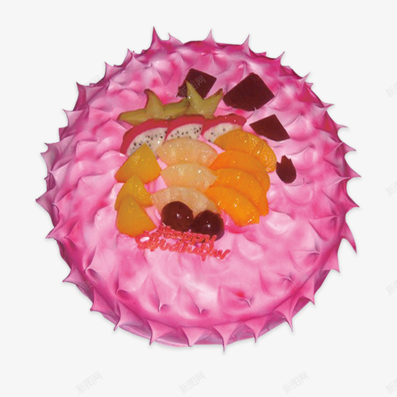 生日蛋糕png免抠素材_新图网 https://ixintu.com 橘子肉 生日蛋糕 粉色色素 色素粉
