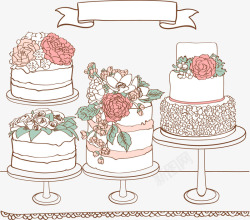 婚礼蛋糕矢量图素材