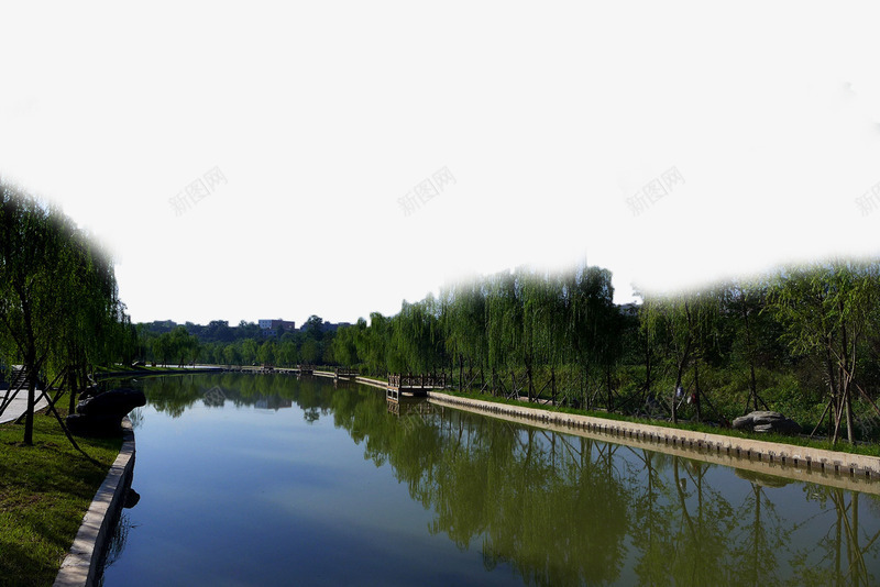 两岸河堤png免抠素材_新图网 https://ixintu.com 城市 树木 河堤 河流 河面 环保 绿化带 绿色 自然风景
