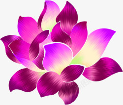 创意手绘质感紫色的莲花效果素材