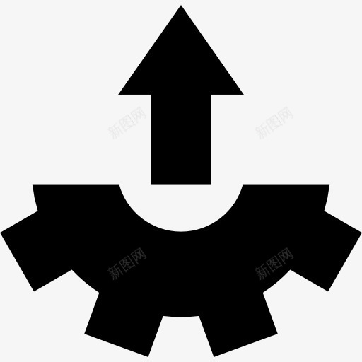 上传设置图标png_新图网 https://ixintu.com 上传 箭头 齿轮 齿轮上的箭头
