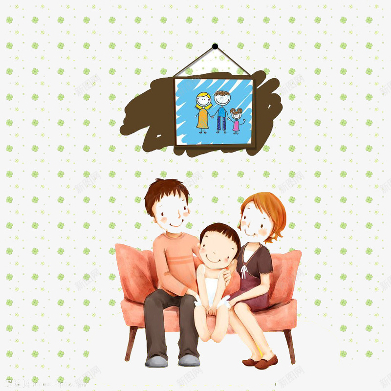 幸福的一家人照片png免抠素材_新图网 https://ixintu.com 一家人 卡通 可爱 和谐 大人 家庭照片 小孩 幸福 开心 手绘 照片