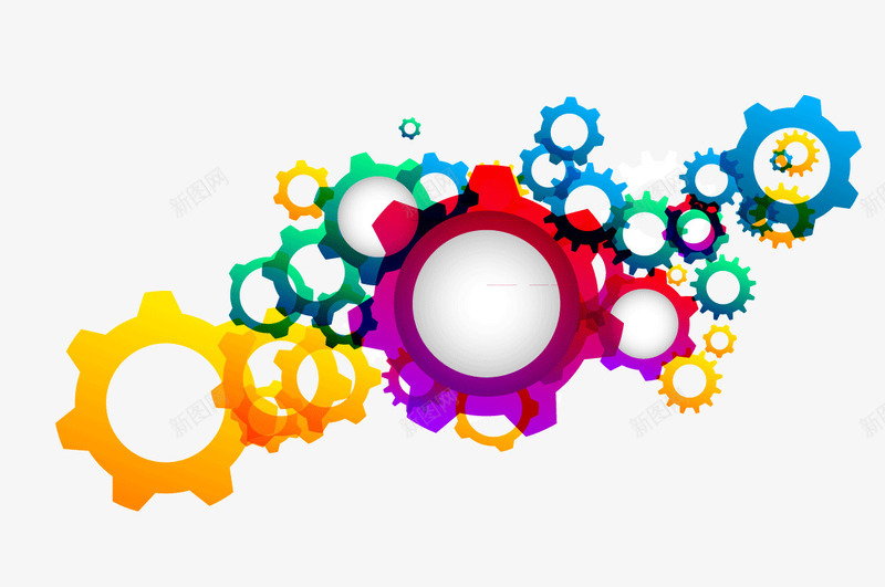 炫彩齿轮矢量图eps免抠素材_新图网 https://ixintu.com 彩色齿轮 齿轮 矢量图
