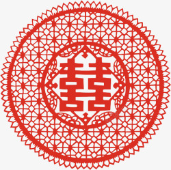 囍剪纸素材