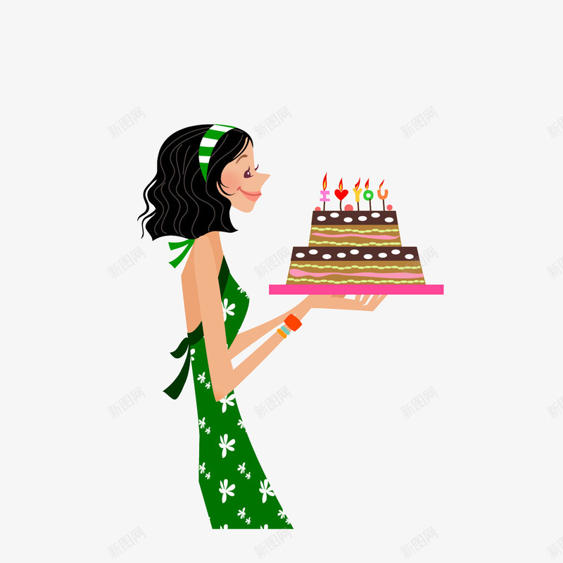 双手托着蛋糕的女孩png免抠素材_新图网 https://ixintu.com 双手捧着 手托东西 时尚女士 生日蛋糕 蜡烛