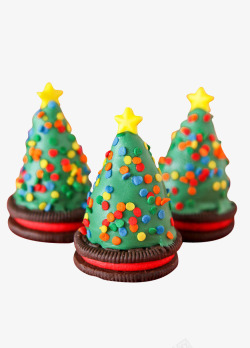饼干背景图片圣诞树夹心饼干高清图片