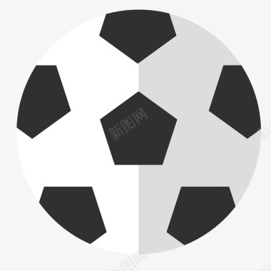 足球运动黑白图案足球矢量图图标图标