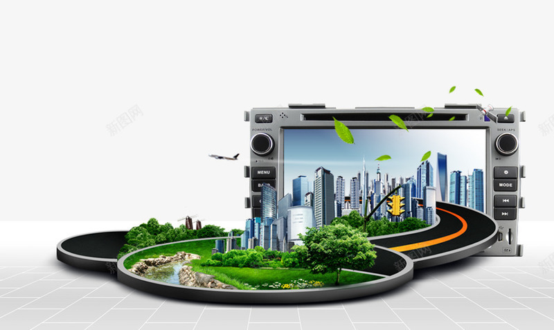 电子科技psd免抠素材_新图网 https://ixintu.com 城市 宣传 电子科技 绿色环保 街道