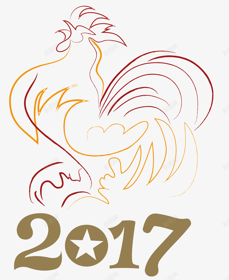 2017鸡年元素png免抠素材_新图网 https://ixintu.com 2017年鸡年剪纸