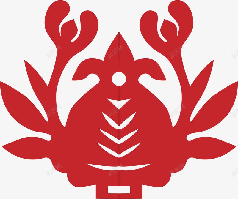 卡通螃蟹png免抠素材_新图网 https://ixintu.com 剪纸 动物 红色剪纸花 红色剪纸花边 螃蟹