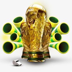 手绘金色世界杯奖杯素材