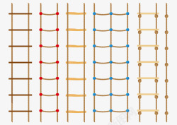 绳制梯子彩色线性长云梯高清图片