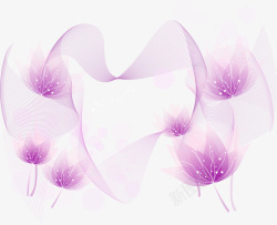 紫色莲花花纹装饰矢量图素材