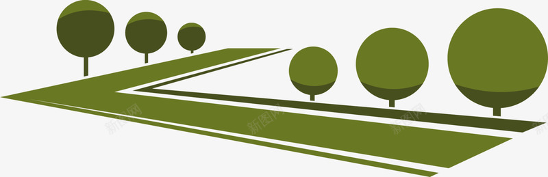 环保绿色跑道png免抠素材_新图网 https://ixintu.com 大自然 折线跑道 环保跑道 白色线条 绿色大树 绿色跑道