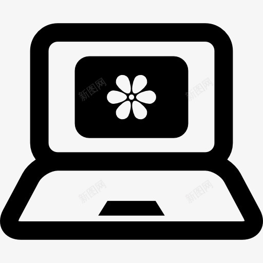 笔记本电脑屏幕上的一张图标png_新图网 https://ixintu.com 基本图标 工具 工具和器具 照片 电脑 笔记本 笔记本电脑 符号