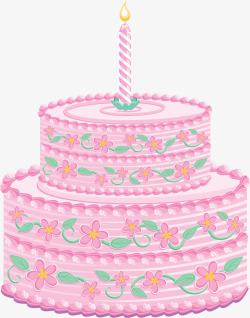 双层大蛋糕手绘粉色双层大蛋糕矢量图高清图片