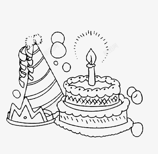 生日蛋糕图标png_新图网 https://ixintu.com 一块生日蛋糕 双层蛋糕 生日帽 生日蜡烛 简笔绘画 蜡烛