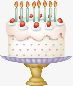 立体生日蛋糕手绘立体生日蛋糕矢量图高清图片