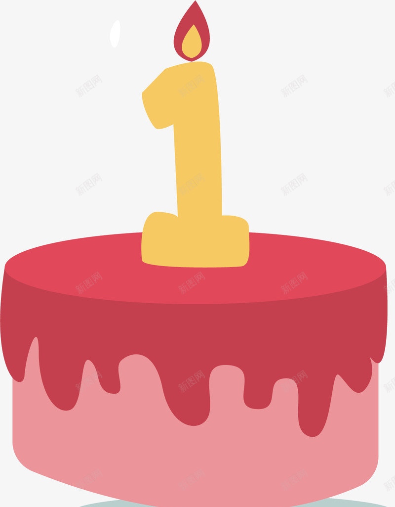 一岁生日蛋糕矢量图ai免抠素材_新图网 https://ixintu.com 一岁生日 甜点 生日 生日蛋糕 蛋糕 食物 矢量图