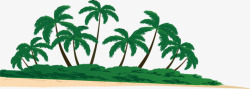 椰子树卡通海报手绘夏日沙滩图素材
