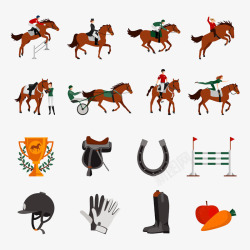 马靴骑马运动卡通图案高清图片