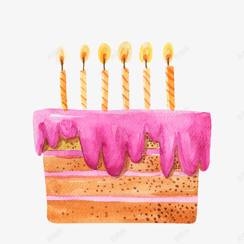 红色生日蛋糕png免抠素材_新图网 https://ixintu.com 卡通蛋糕 生日蛋糕 生日蜡烛 背景装饰 食物
