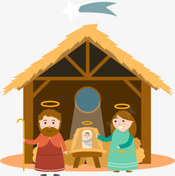 基督教徒png草棚耶稣诞生高清图片