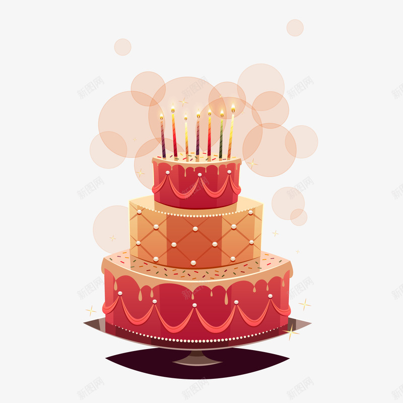 红色生日蛋糕png免抠素材_新图网 https://ixintu.com 卡通蛋糕 定制蛋糕卡通 甜食 生日蛋糕 红色蛋糕 背景装饰