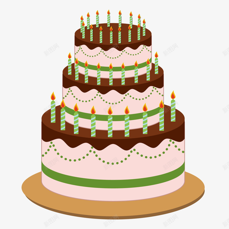 生日蛋糕多层蛋糕矢量图ai免抠素材_新图网 https://ixintu.com 多层蛋糕 生日蛋糕 矢量图
