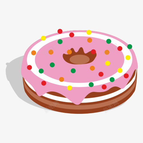 卡通奶油蛋糕png免抠素材_新图网 https://ixintu.com 卡通 生日蛋糕图片 美味食品 蛋糕