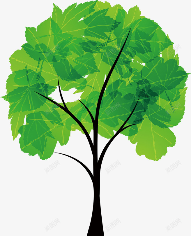 绿色环保小树png免抠素材_新图网 https://ixintu.com 卡通树 绿叶树 绿树 绿色卡通树