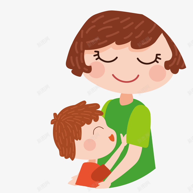 扁平卡通母亲和孩子矢量图eps免抠素材_新图网 https://ixintu.com 卡通 可爱 孩子 怀抱 扁平 母亲 母爱 爱心 矢量图