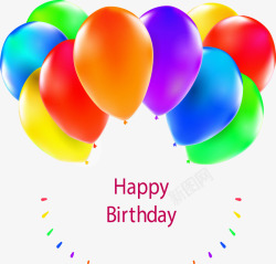 生日名片卡片彩色气球生日卡矢量图高清图片