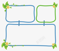 夏日植物清新创意边框矢量图素材