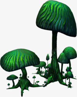 绿蘑菇森林素材