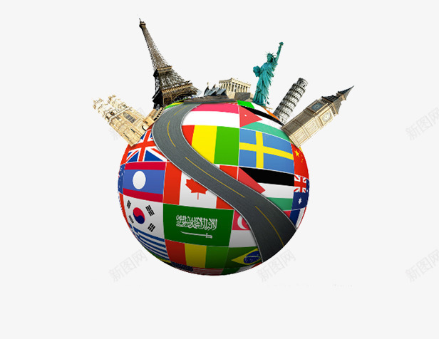 世界在转动片图标png_新图网 https://ixintu.com 创意照片 各国国旗