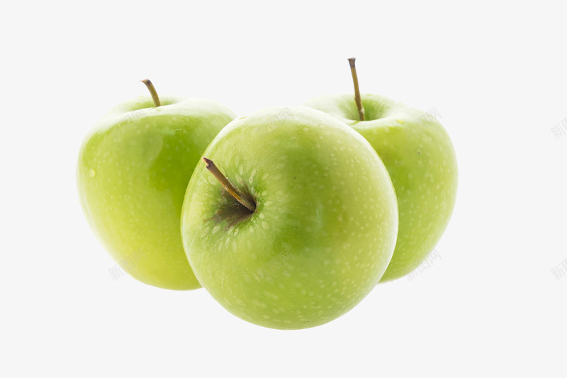 苹果照片png免抠素材_新图网 https://ixintu.com 3个 水果 美味 青苹果