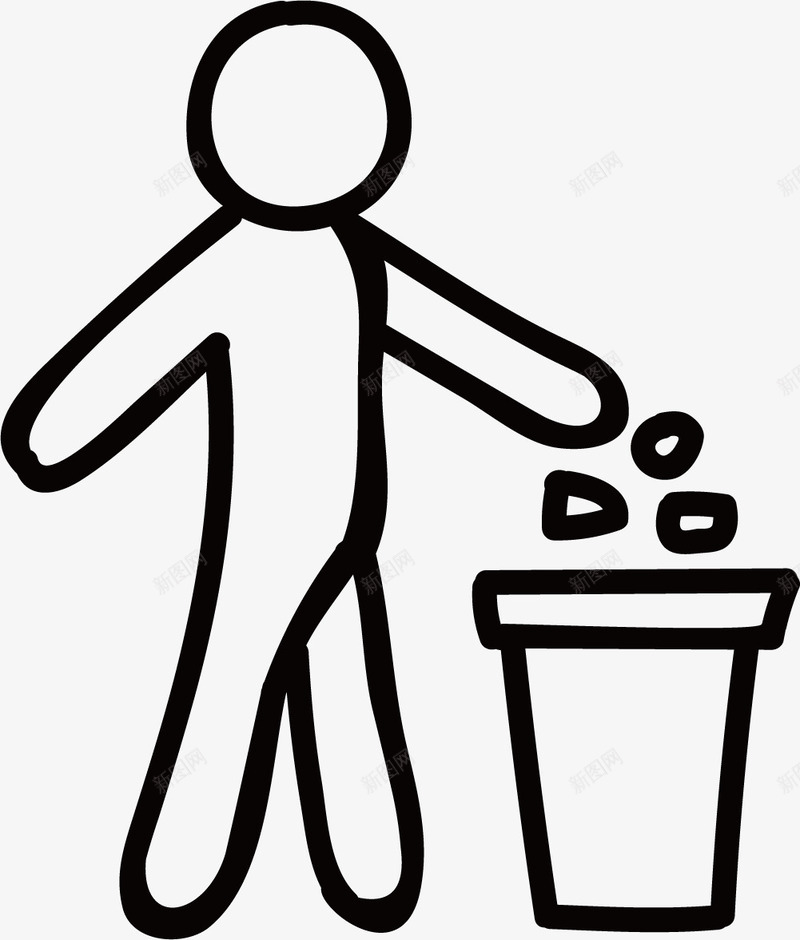 行人扔垃圾图标png_新图网 https://ixintu.com 不要乱丢垃圾 丢垃圾 垃圾入篓 垃圾箱 扔垃圾 环保 行人