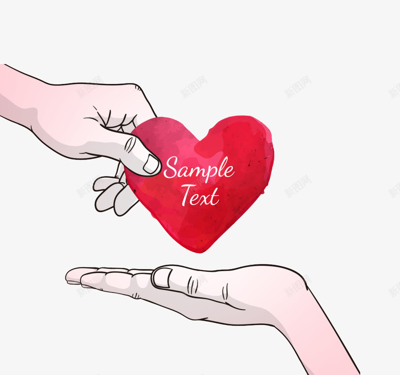 手绘手与手指之间的爱心png免抠素材_新图网 https://ixintu.com 帮助 手 手绘 爱心
