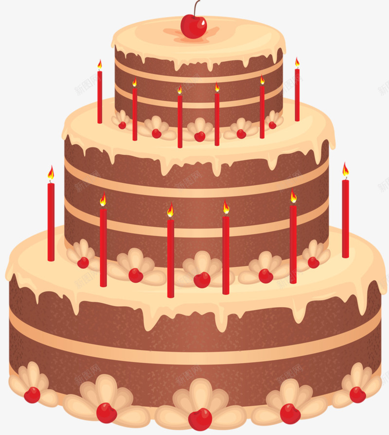 巧克力多层蛋糕png免抠素材_新图网 https://ixintu.com 手绘蛋糕 甜点 生日蛋糕 蛋糕