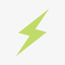 功率闪电简单的绿色图标图标