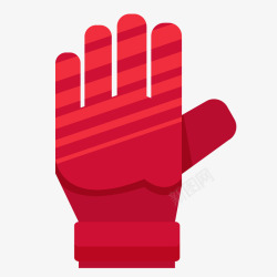 手套的守门员足球运动红色守门员手套矢量图图标高清图片