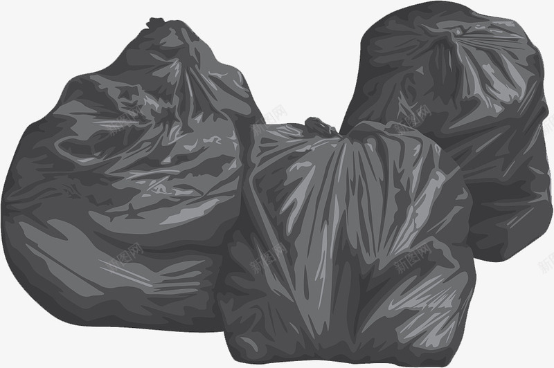 黑色垃圾袋png免抠素材_新图网 https://ixintu.com PVC材质 垃圾袋 环保 黑色