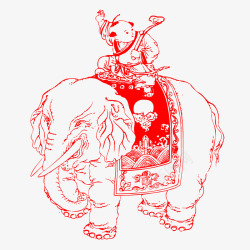 骑着大象的牧童素材