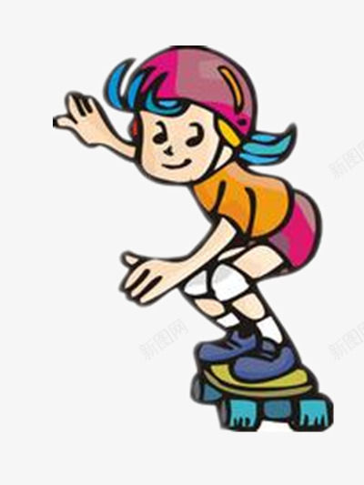 滑板少年png免抠素材_新图网 https://ixintu.com 手绘男孩 滑板 炫酷 运动