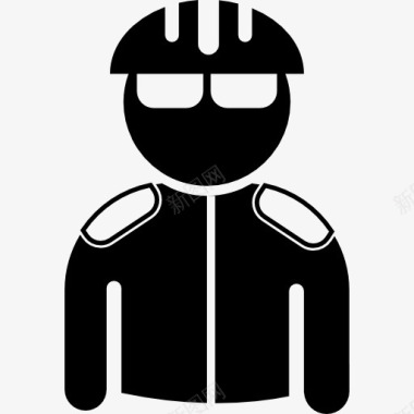 自行车头盔和夹克图标图标