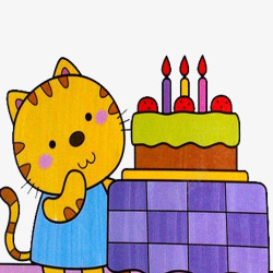 过生日的猫咪小猫过生日高清图片